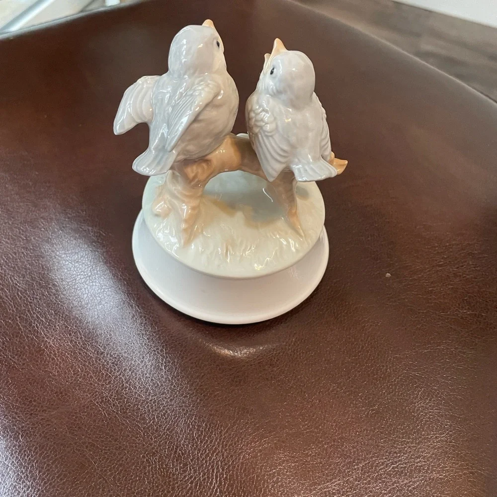 Elegant Ceramic Bird Pair on Branch